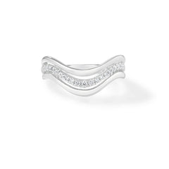Triple Dip Gold and Diamond Ring, 14k white gold - URBAETIS Fine Jewelry
