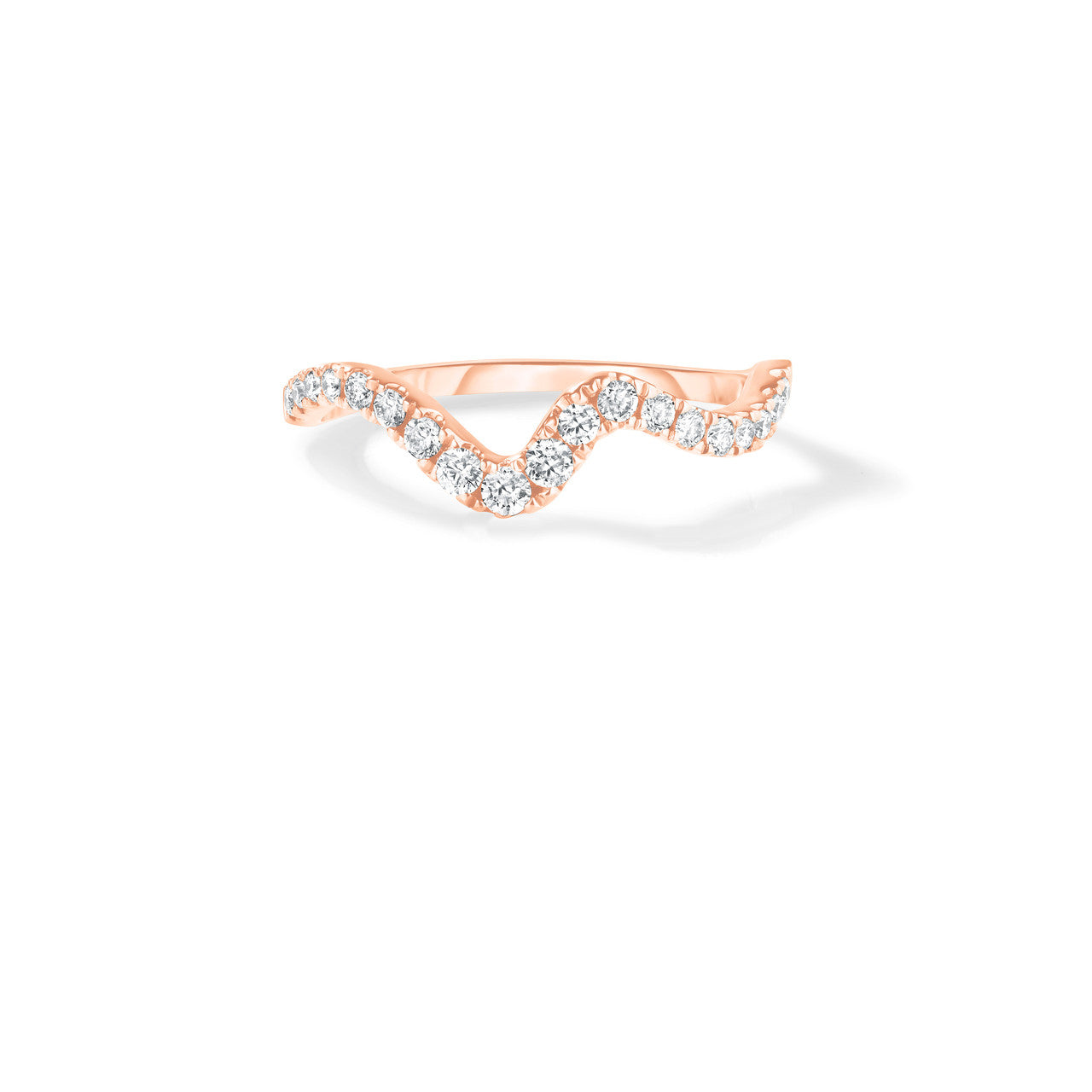 Diamond Wavey Ring, 14k rose gold - URBAETIS Fine Jewelry