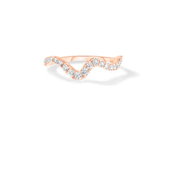Diamond Wavey Ring, 14k rose gold - URBAETIS Fine Jewelry
