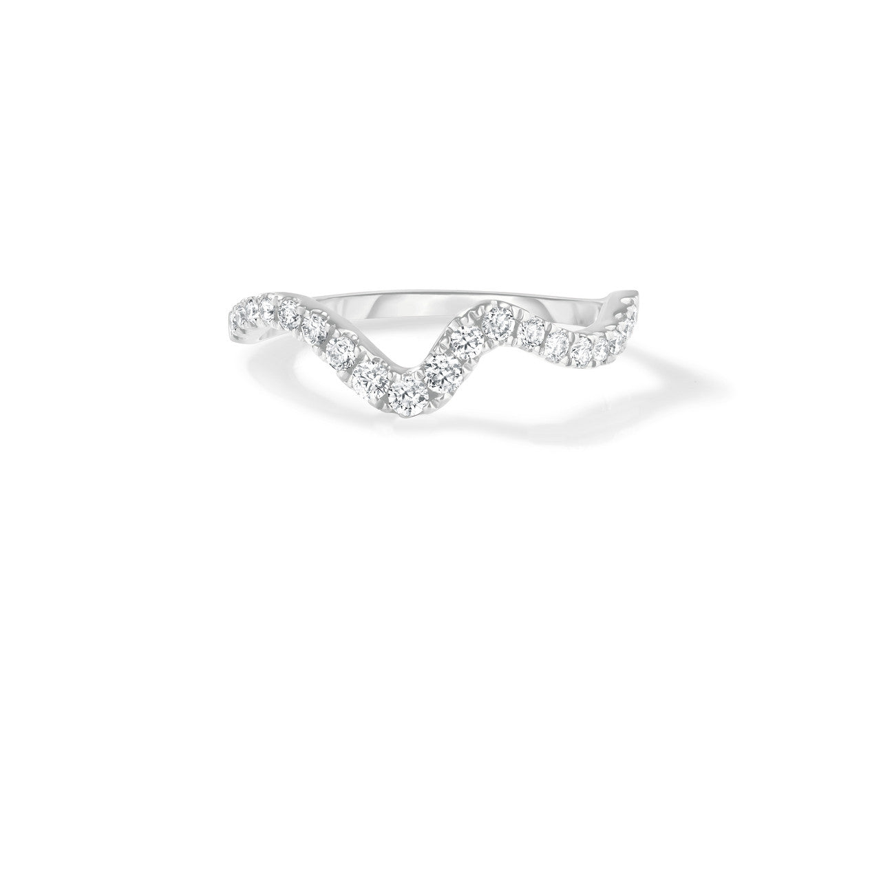 Diamond Wavey Ring, 14k white gold - URBAETIS Fine Jewelry
