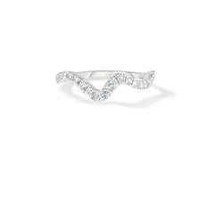 Diamond Wavey Ring, 14k white gold - URBAETIS Fine Jewelry