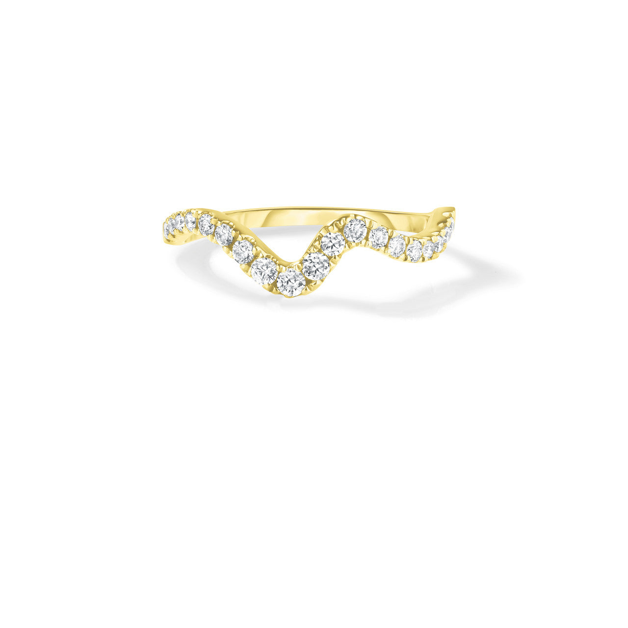 Diamond Wavey Ring, 14k yellow gold - URBAETIS Fine Jewelry