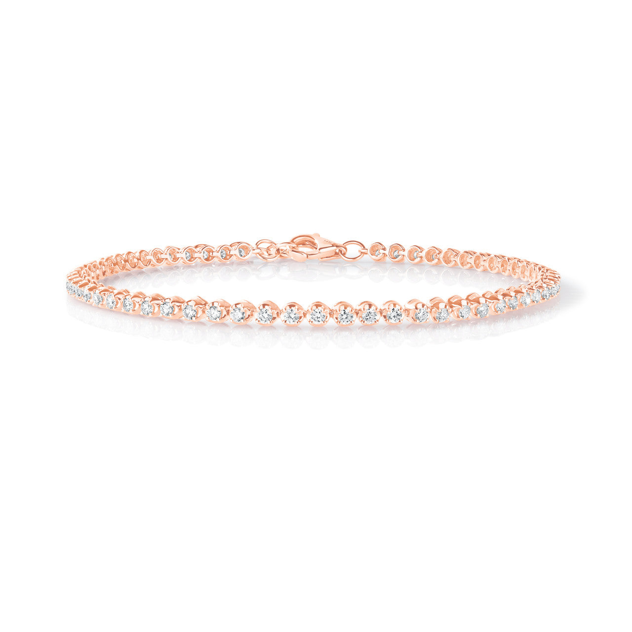 Petite Diamond Tennis Bracelet, 14k rose gold - URBAETIS Fine Jewelry