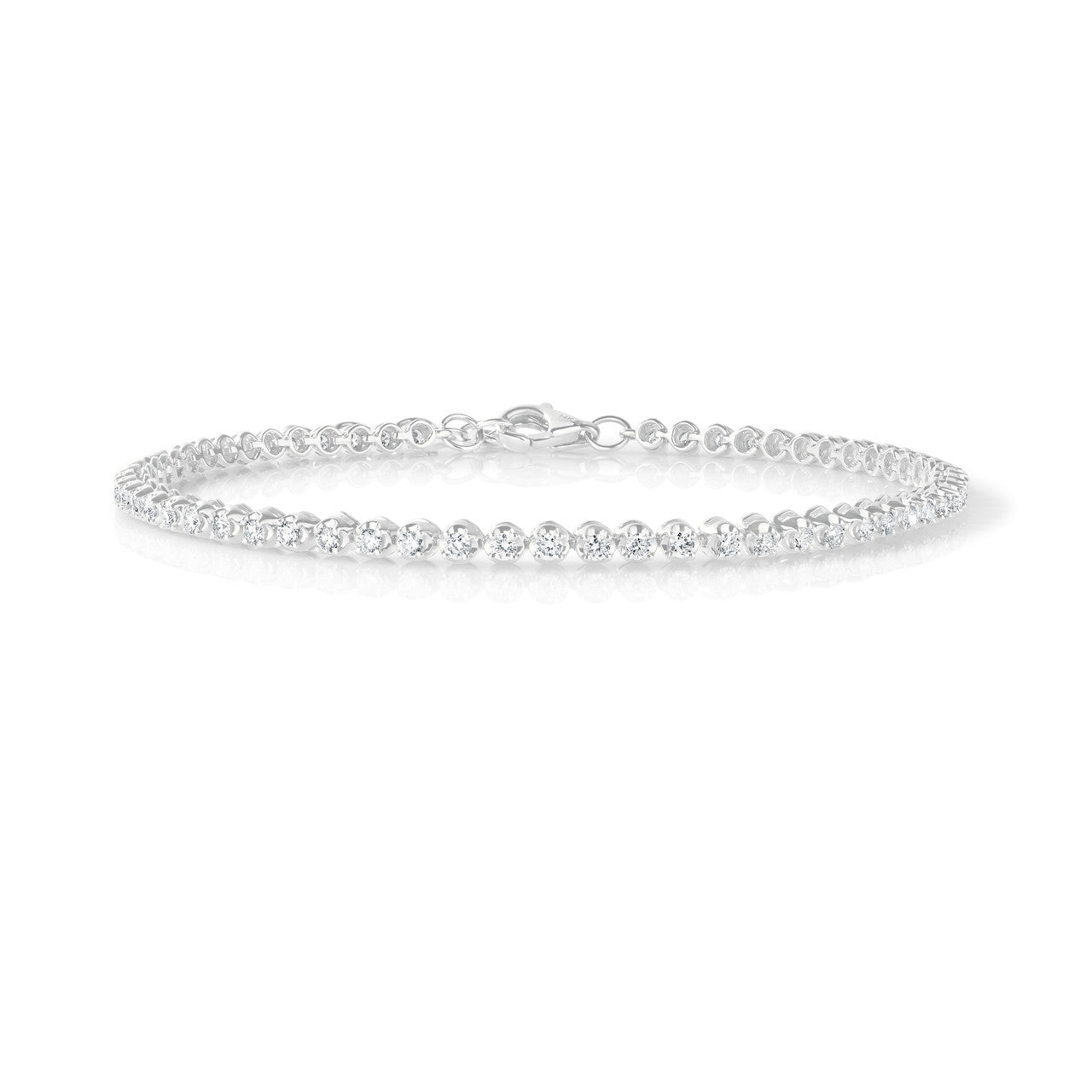 Petite Diamond Tennis Bracelet, 14k white gold - URBAETIS Fine Jewelry