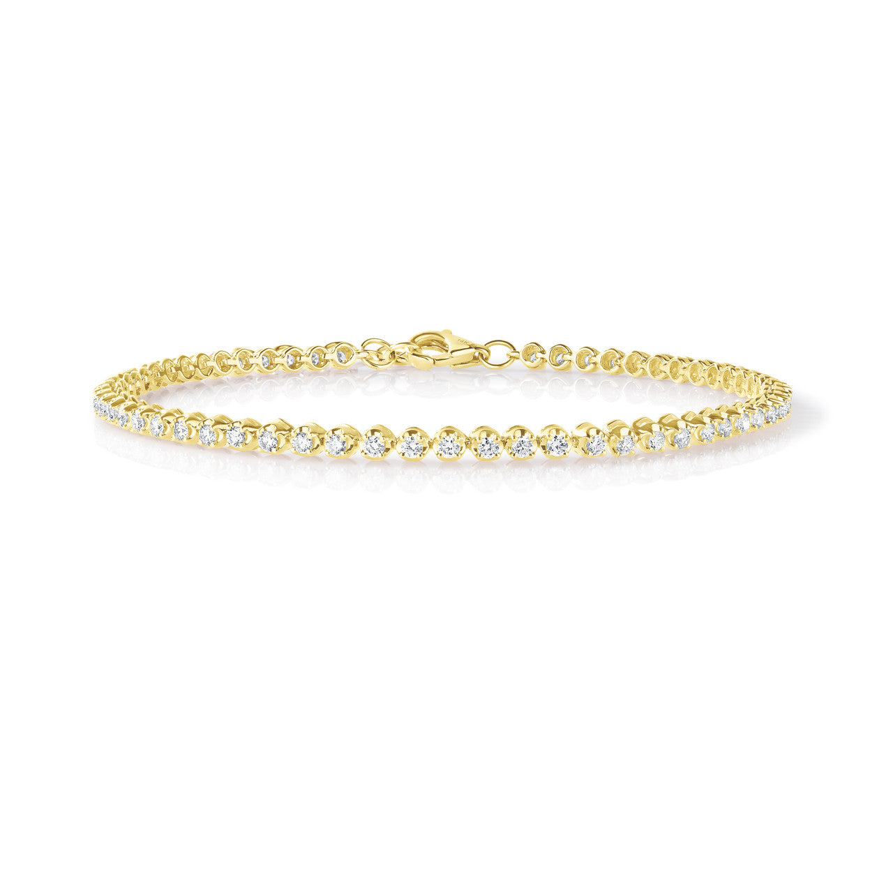 Petite Diamond Tennis Bracelet, 14k yellow gold - URBAETIS Fine Jewelry