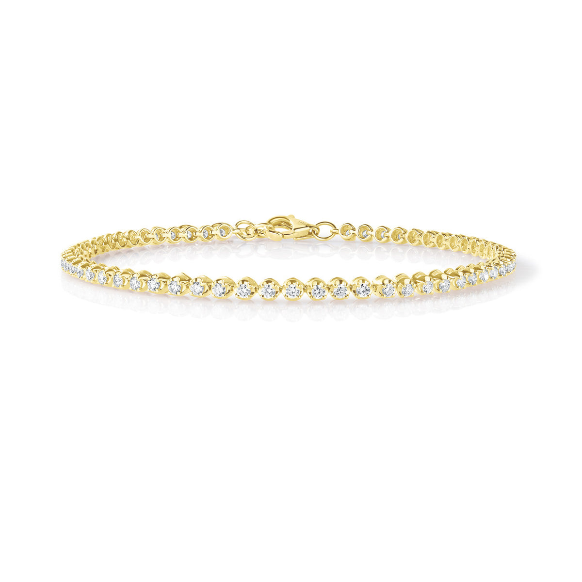 14k yellow gold delicate diamond tennis bracelet 1 carat