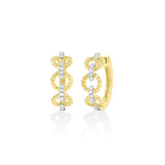 Twisted Open Circle Huggies, 14k yellow gold - URBAETIS Fine Jewelry