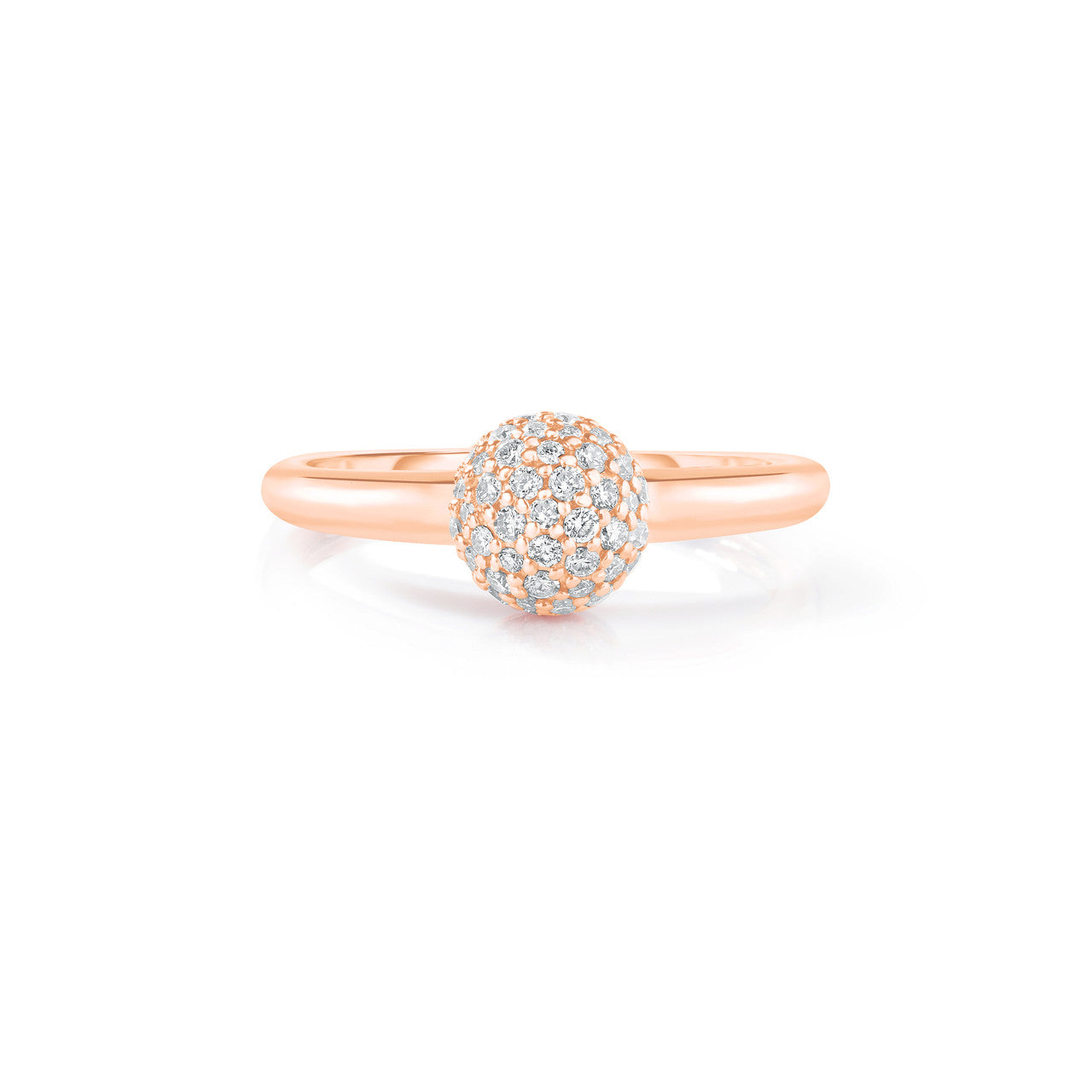 Pave Diamond Ball Ring, 14k rose gold - URBAETIS Fine Jewelry