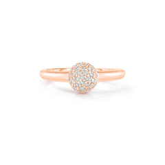 Pave Diamond Ball Ring, 14k rose gold - URBAETIS Fine Jewelry
