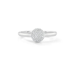 Pave Diamond Ball Ring, 14k white gold - URBAETIS Fine Jewelry