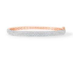 Puffed Pavé Diamond Bangle, 14k rose gold - URBAETIS Fine Jewelry