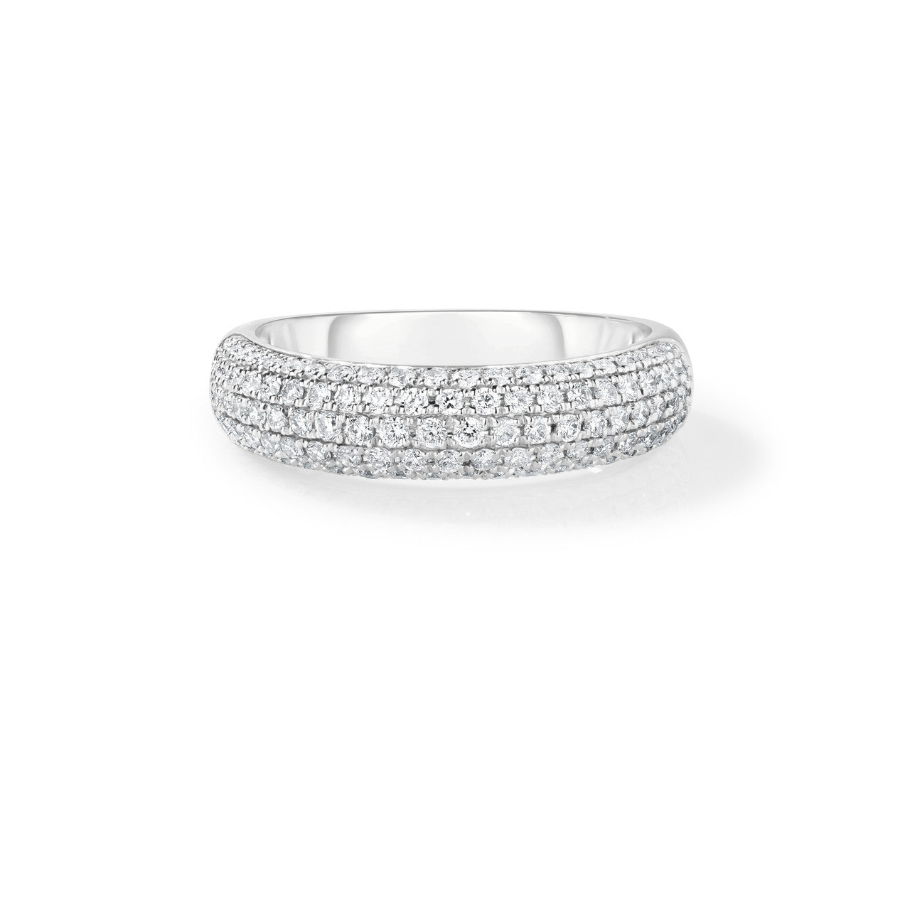 Puffed Diamond Ring, 14k white gold - URBAETIS Fine Jewelry