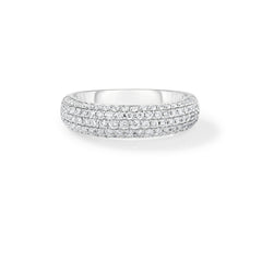 Puffed Diamond Ring, 14k white gold - URBAETIS Fine Jewelry