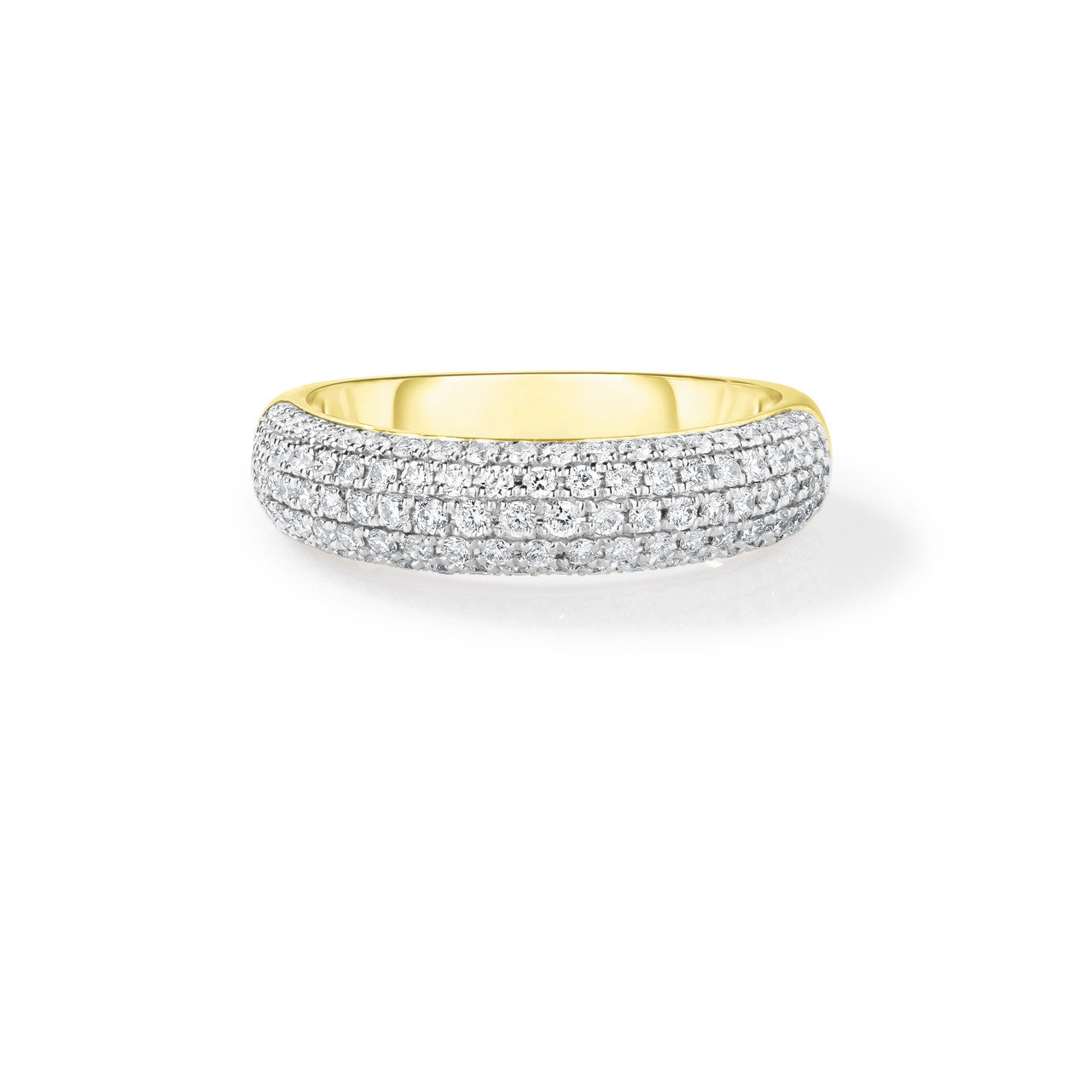 Puffed Diamond Ring, 14k yellow gold - URBAETIS Fine Jewelry