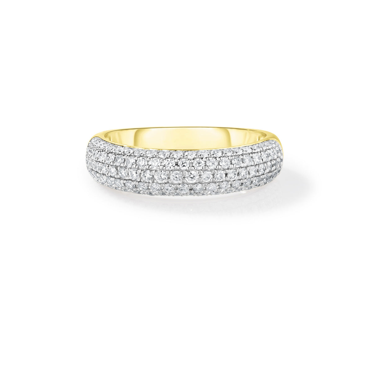 Puffed Diamond Ring, 14k yellow gold - URBAETIS Fine Jewelry
