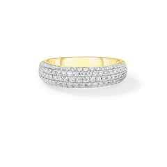 Puffed Diamond Ring, 14k yellow gold - URBAETIS Fine Jewelry