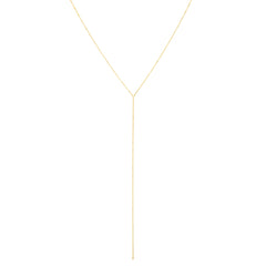 Gold Bar Lariat Necklace, 14k gold - URBAETIS Fine Jewelry