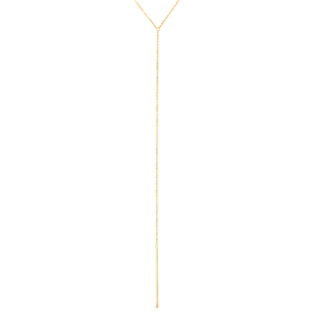 Gold Bar Lariat Necklace, 14k gold - URBAETIS Fine Jewelry