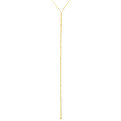 Gold Bar Lariat Necklace, 14k gold - URBAETIS Fine Jewelry