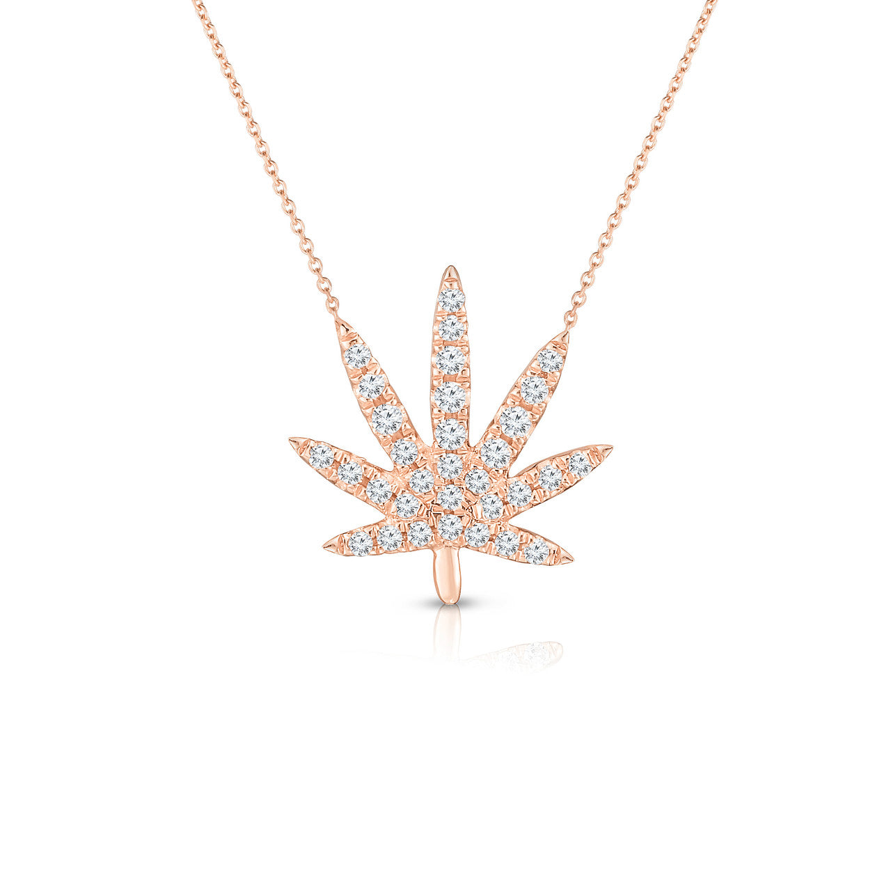 Diamond Calm Tree Necklace, 14k rose gold - Urbaetis Fine Jewelry