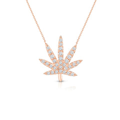 Diamond Calm Tree Necklace, 14k rose gold - Urbaetis Fine Jewelry