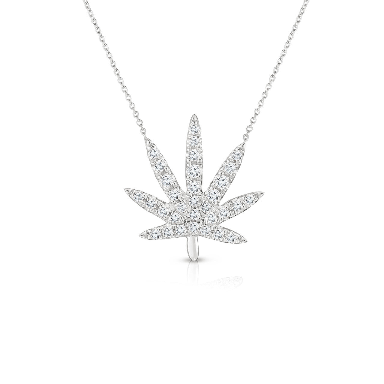 Diamond Calm Tree Necklace, 14k white gold - Urbaetis Fine Jewelry