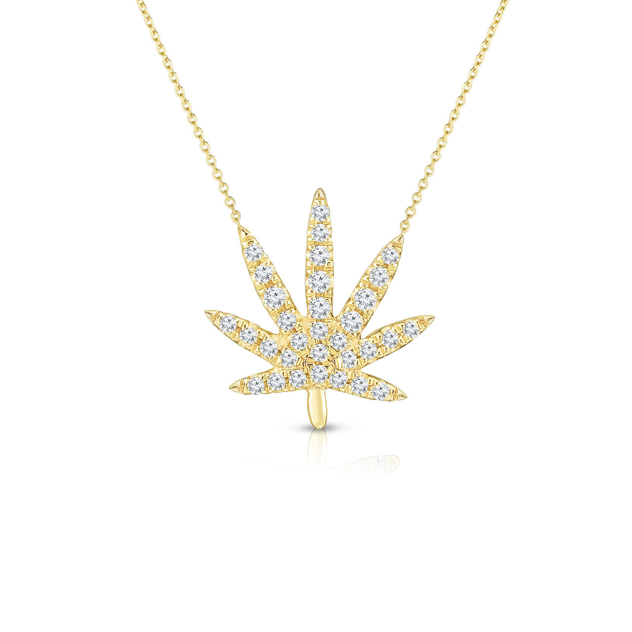 Diamond Calm Tree Necklace, 14k yellow gold - Urbaetis Fine Jewelry