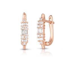 Diamond Chanin Huggie Hoops, 14k rose gold - Urbaetis Fine Jewelry