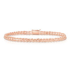 Double Rope Chain Bracelet, 14k rose gold - URBAETIS Fine Jewelry
