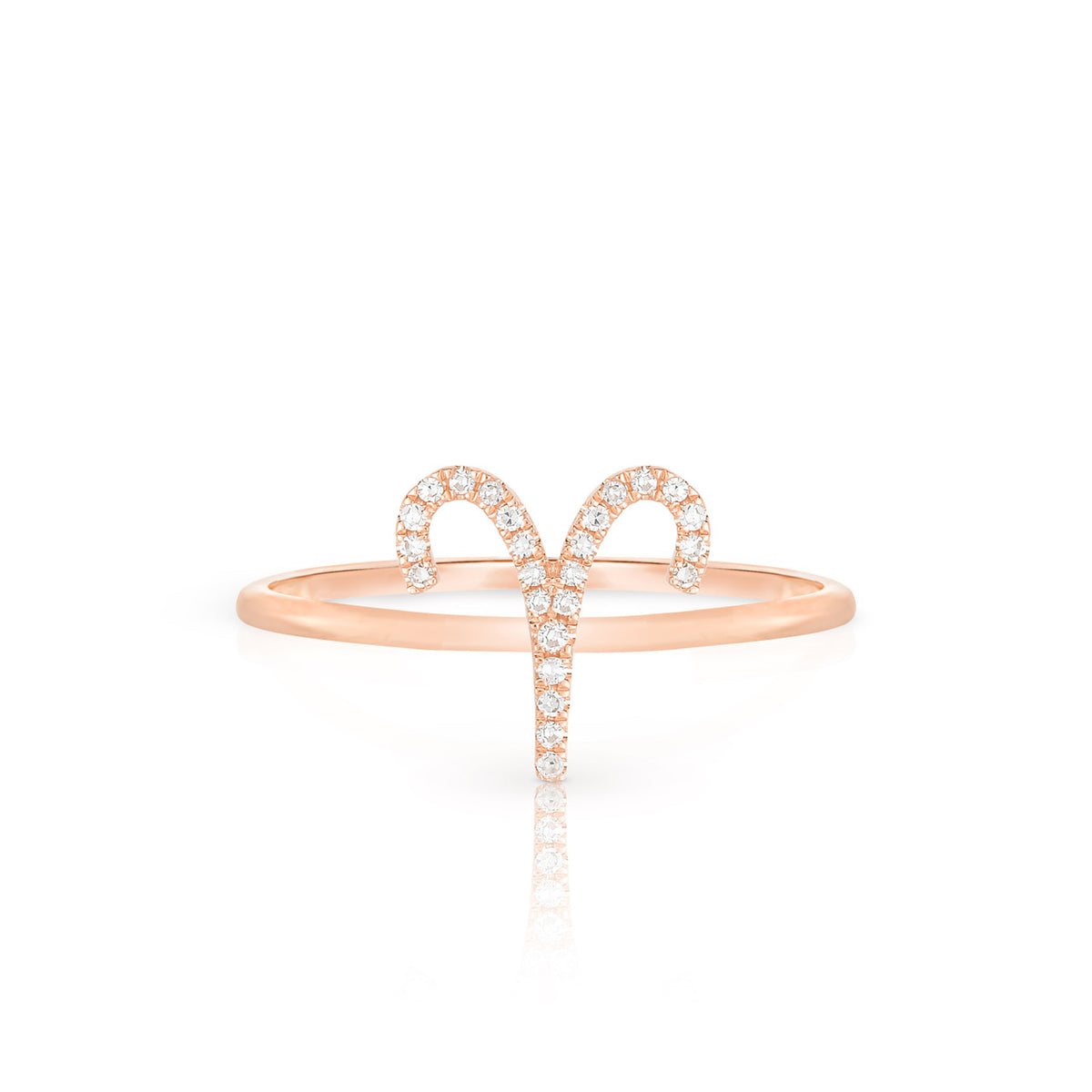 Diamond Aries Zodiac Ring, 14k rose gold - Urbaetis Fine Jewelry