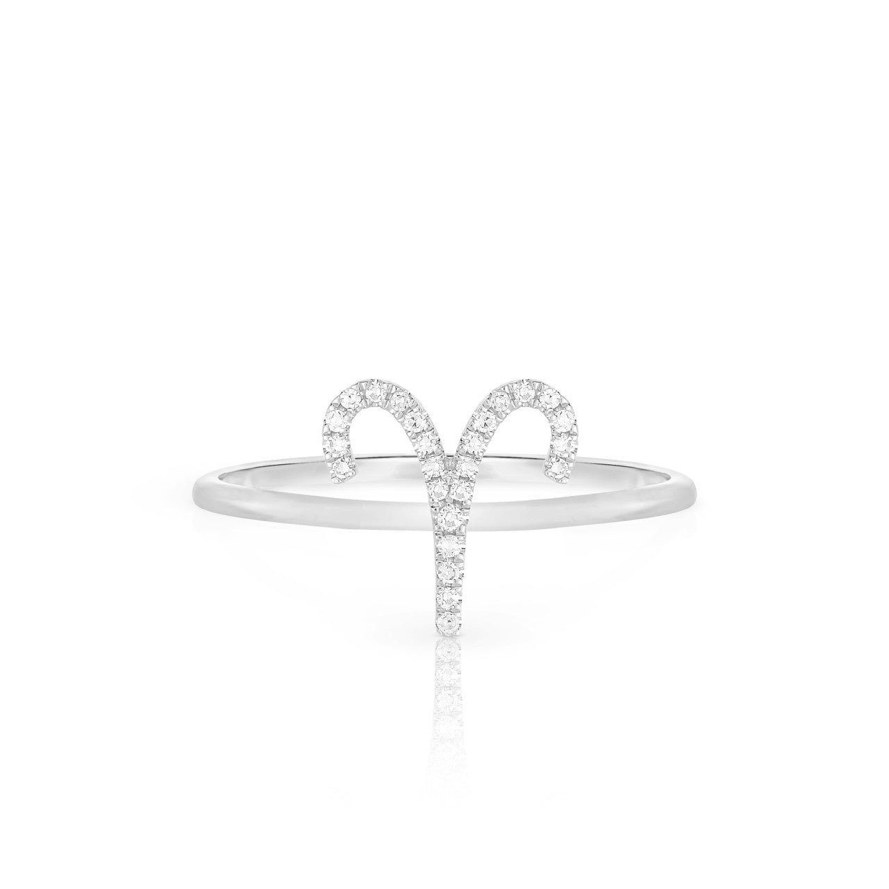 Diamond Aries Zodiac Ring, 14k white gold - Urbaetis Fine Jewelry