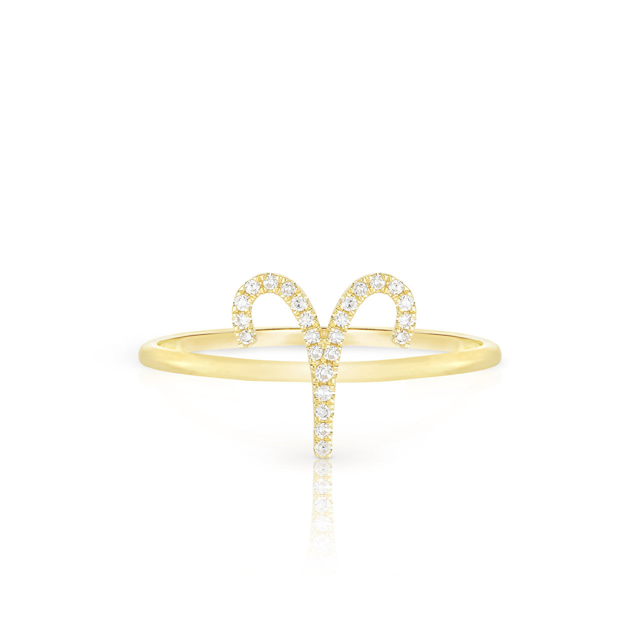 Diamond Aries Zodiac Ring, 14k yellow gold - Urbaetis Fine Jewelry