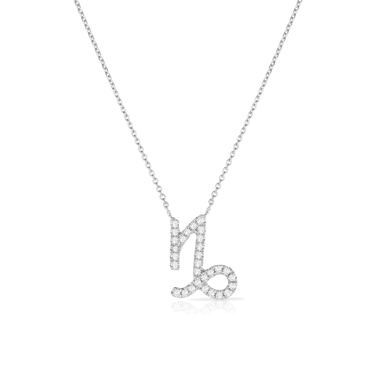 Diamond Capricorn Zodiac Necklace, 14k white gold - Urbaetis Fine Jewelry