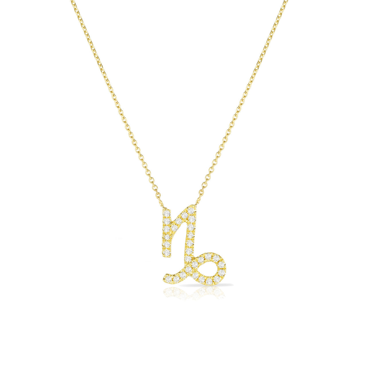Diamond Capricorn Zodiac Necklace, 14k yellow gold - Urbaetis Fine Jewelry