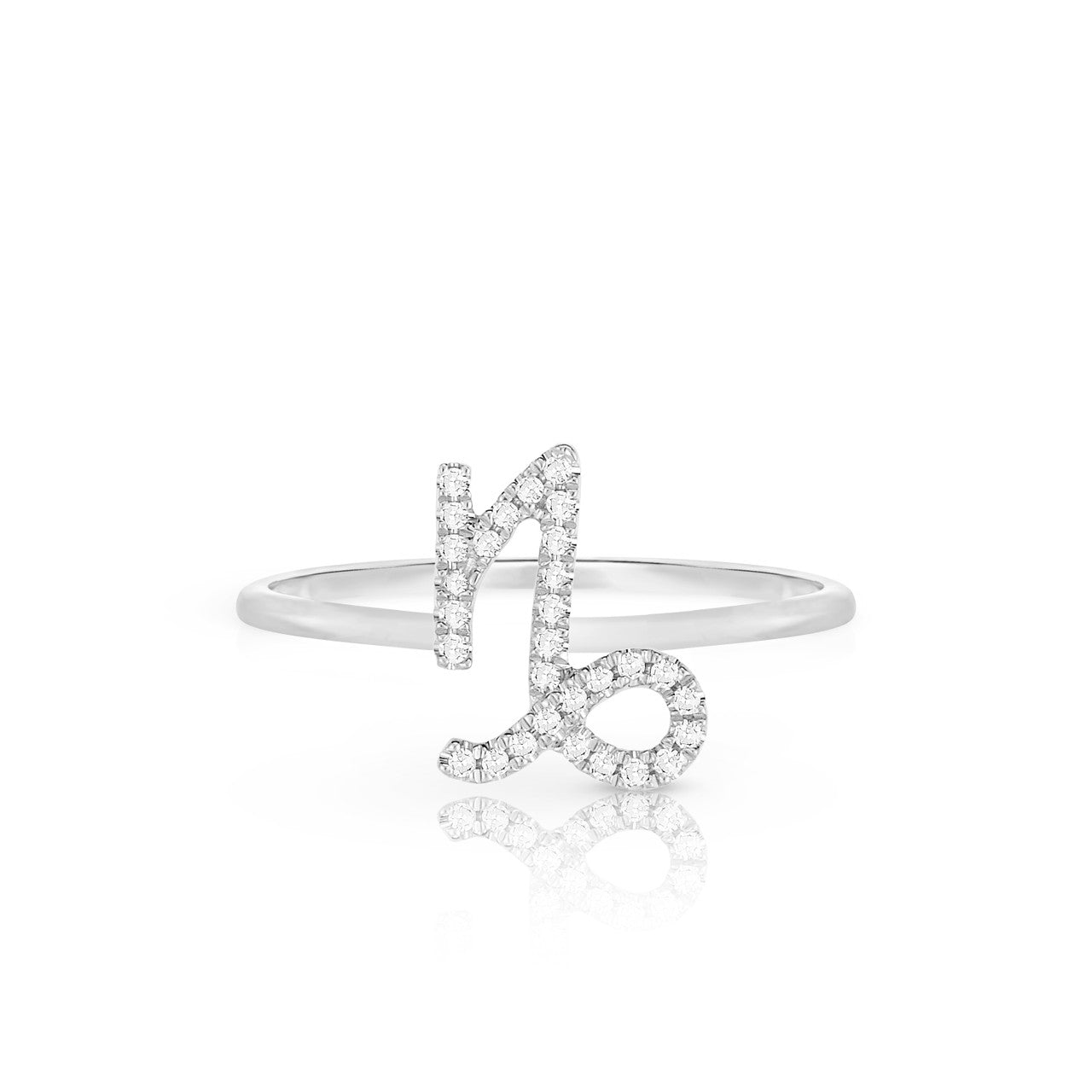 Diamond Capricorn Zodiac Ring, 14k white gold - Urbaetis Fine Jewelry
