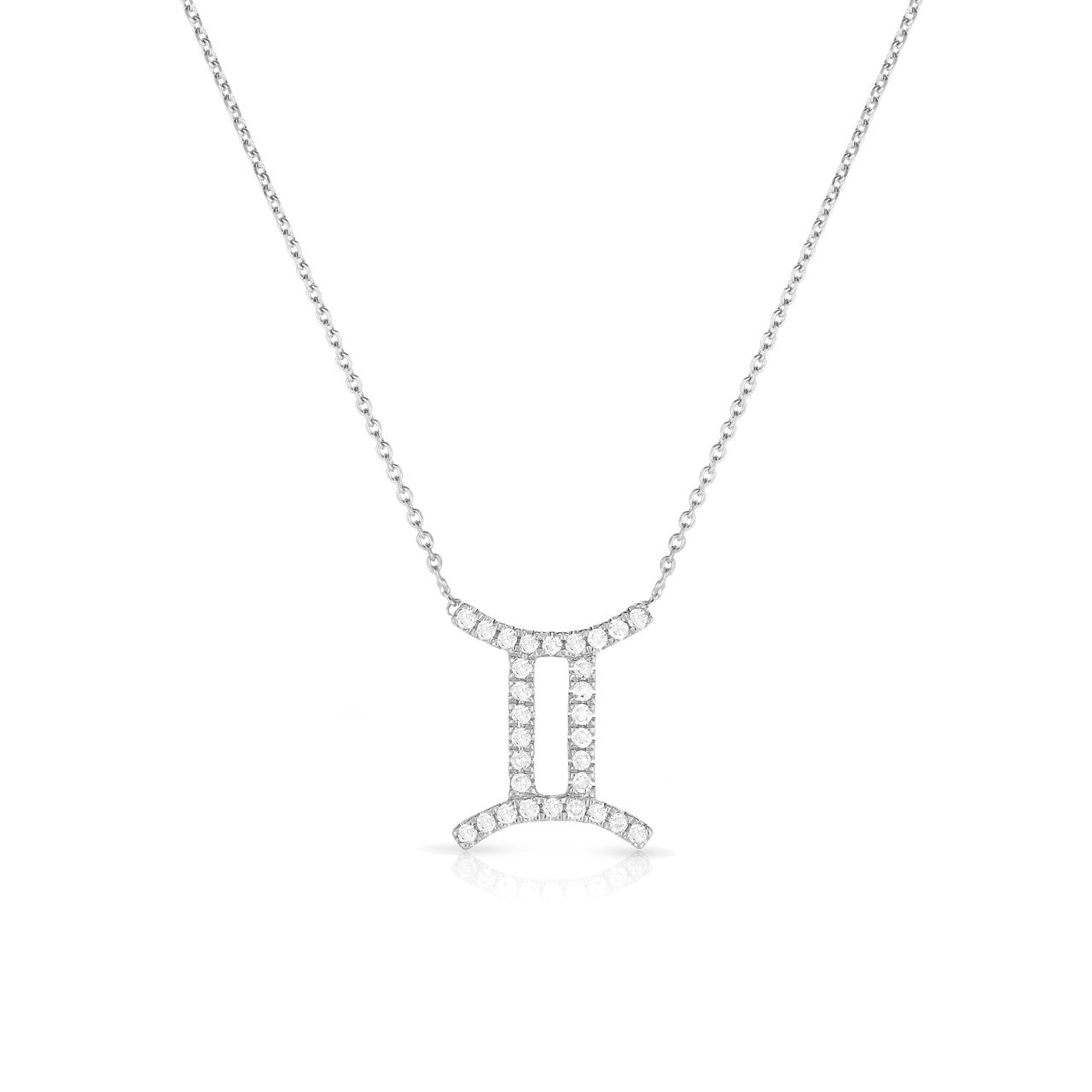 Diamond Pisces Zodiac Necklace, 14k white gold - Urbaetis Fine Jewelry
