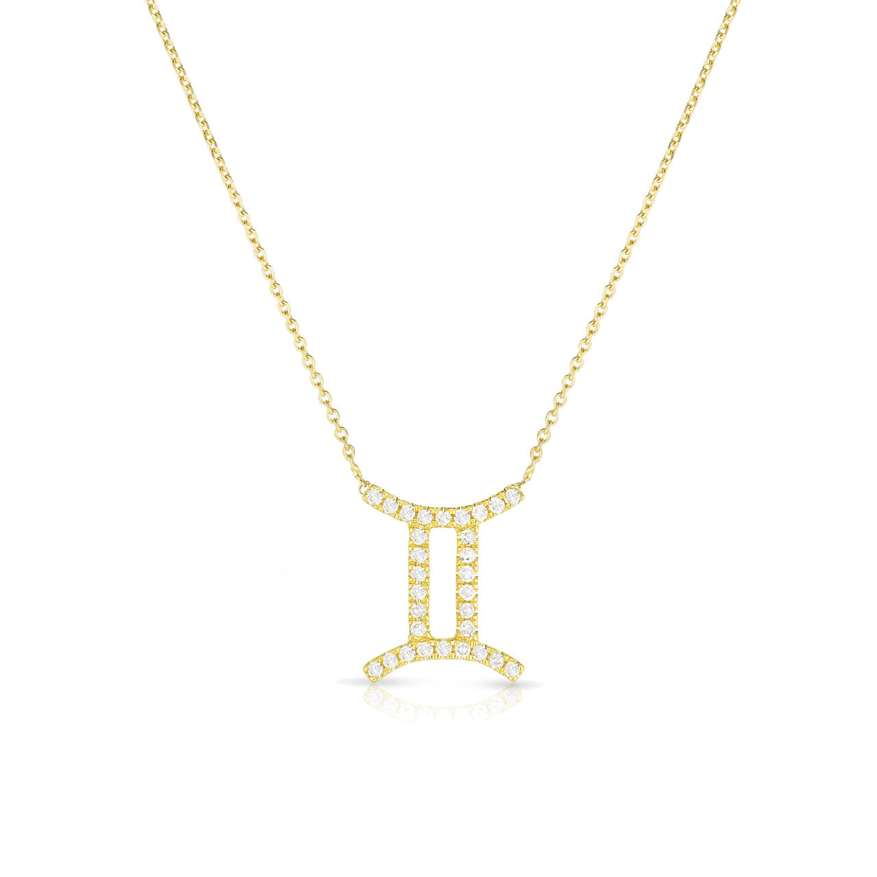 Diamond Pisces Zodiac Necklace, 14k yellow gold - Urbaetis Fine Jewelry
