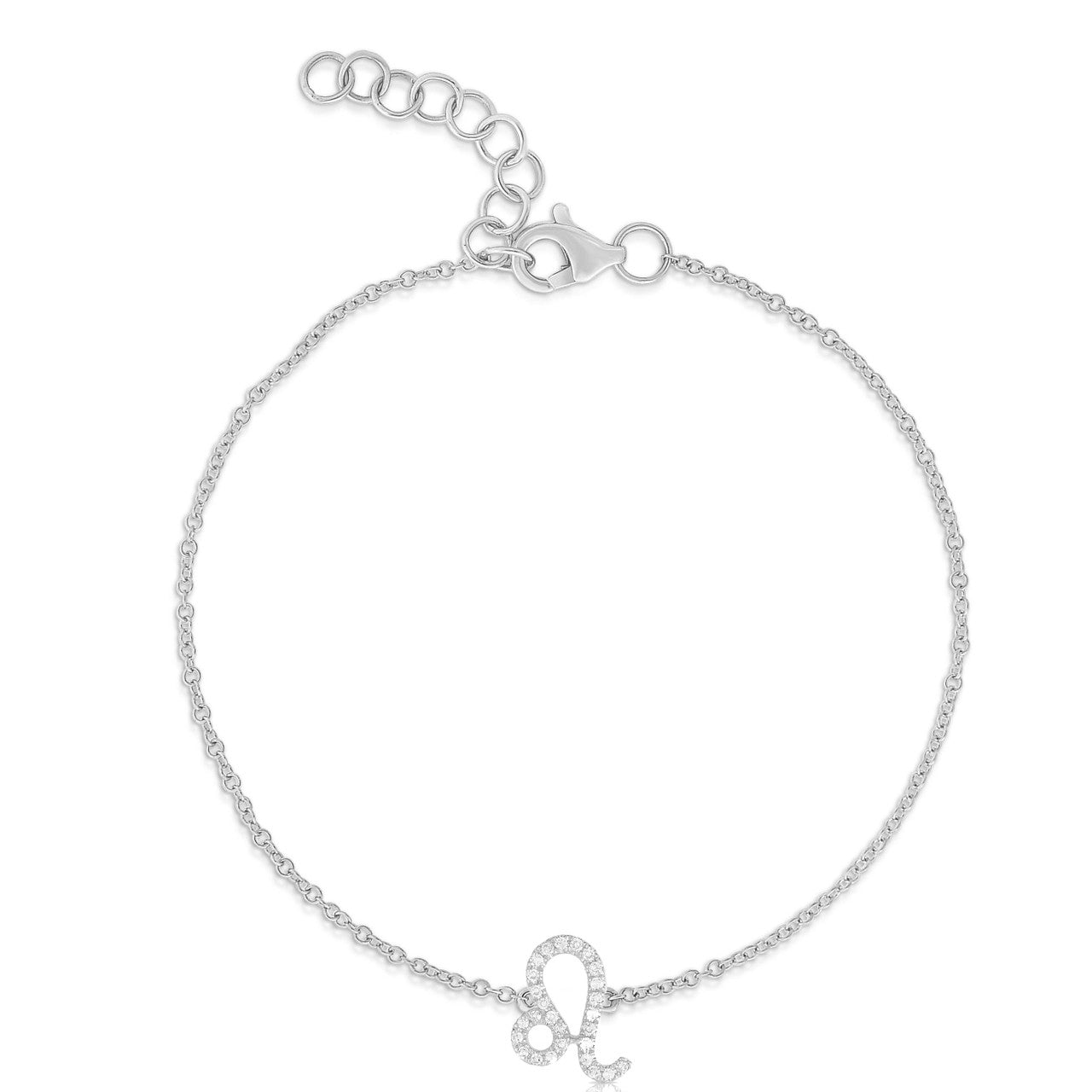 Diamond Leo Zodiac Bracelet, 14k white gold - Urbaetis Fine Jewelry