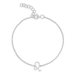 Diamond Leo Zodiac Bracelet, 14k white gold - Urbaetis Fine Jewelry