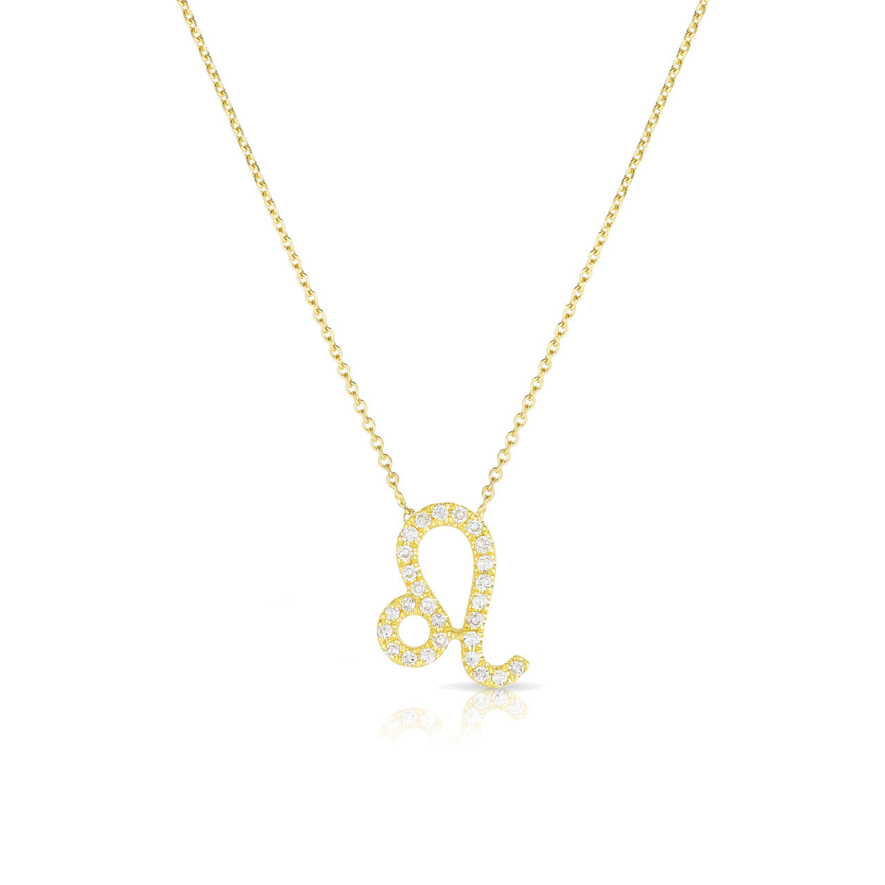 Diamond Leo Zodiac Necklace, 14k yellow gold - Urbaetis Fine Jewelry