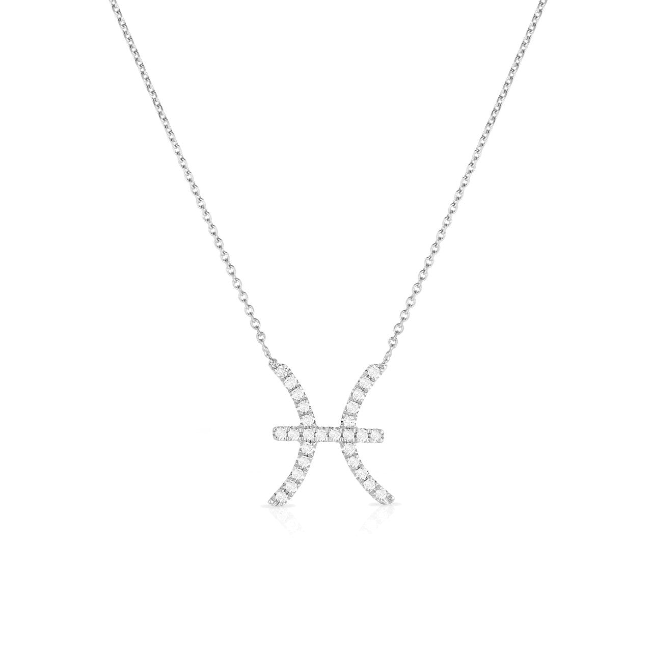 Diamond Gemini Zodiac Necklace, 14k white gold - Urbaetis Fine Jewelry