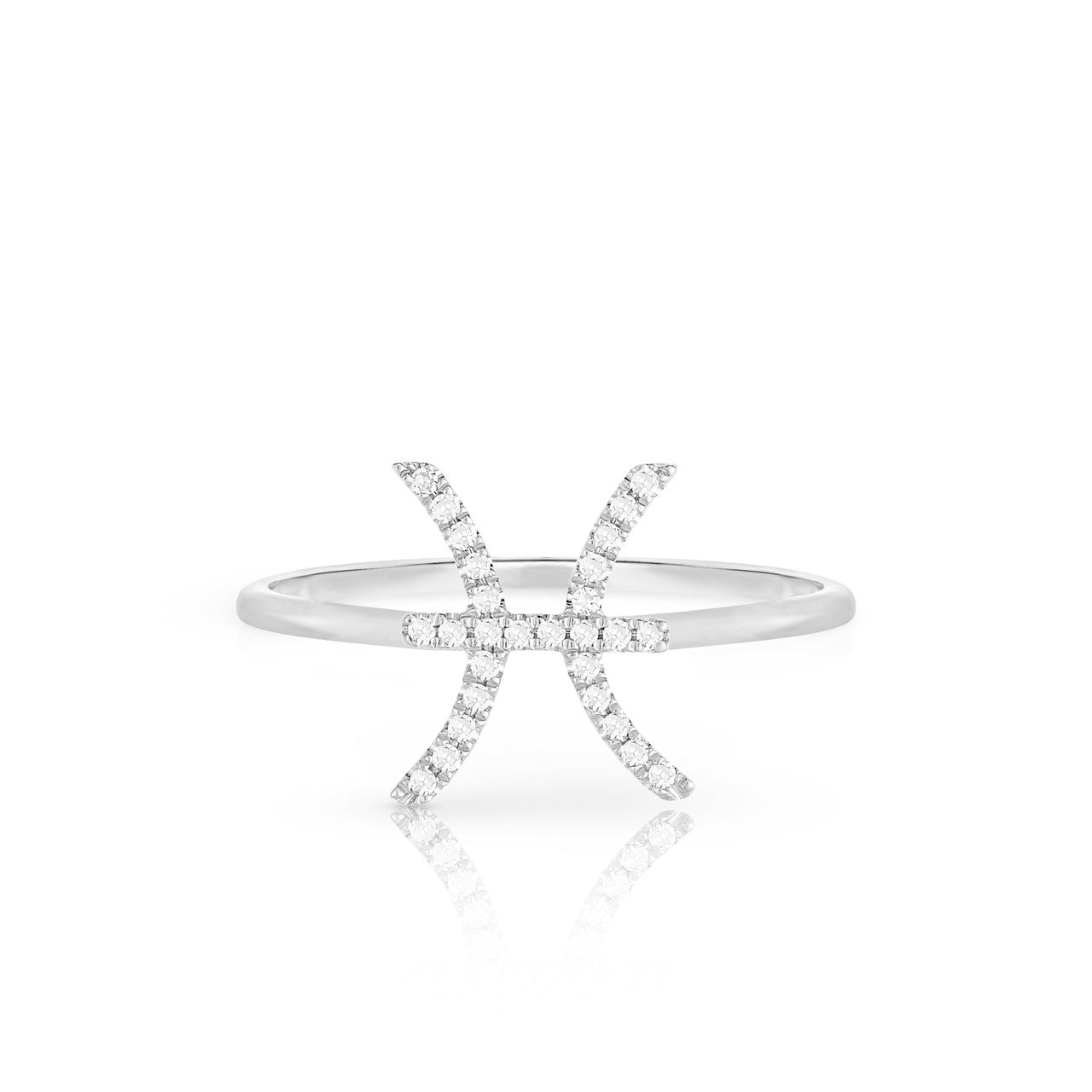 Diamond Gemini Zodiac Ring, 14k white gold - Urbaetis Fine Jewelry