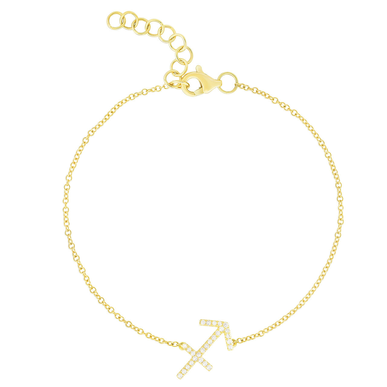 Diamond Sagittarius Zodiac Bracelet, 14k yellow gold - Urbaetis Fine Jewelry