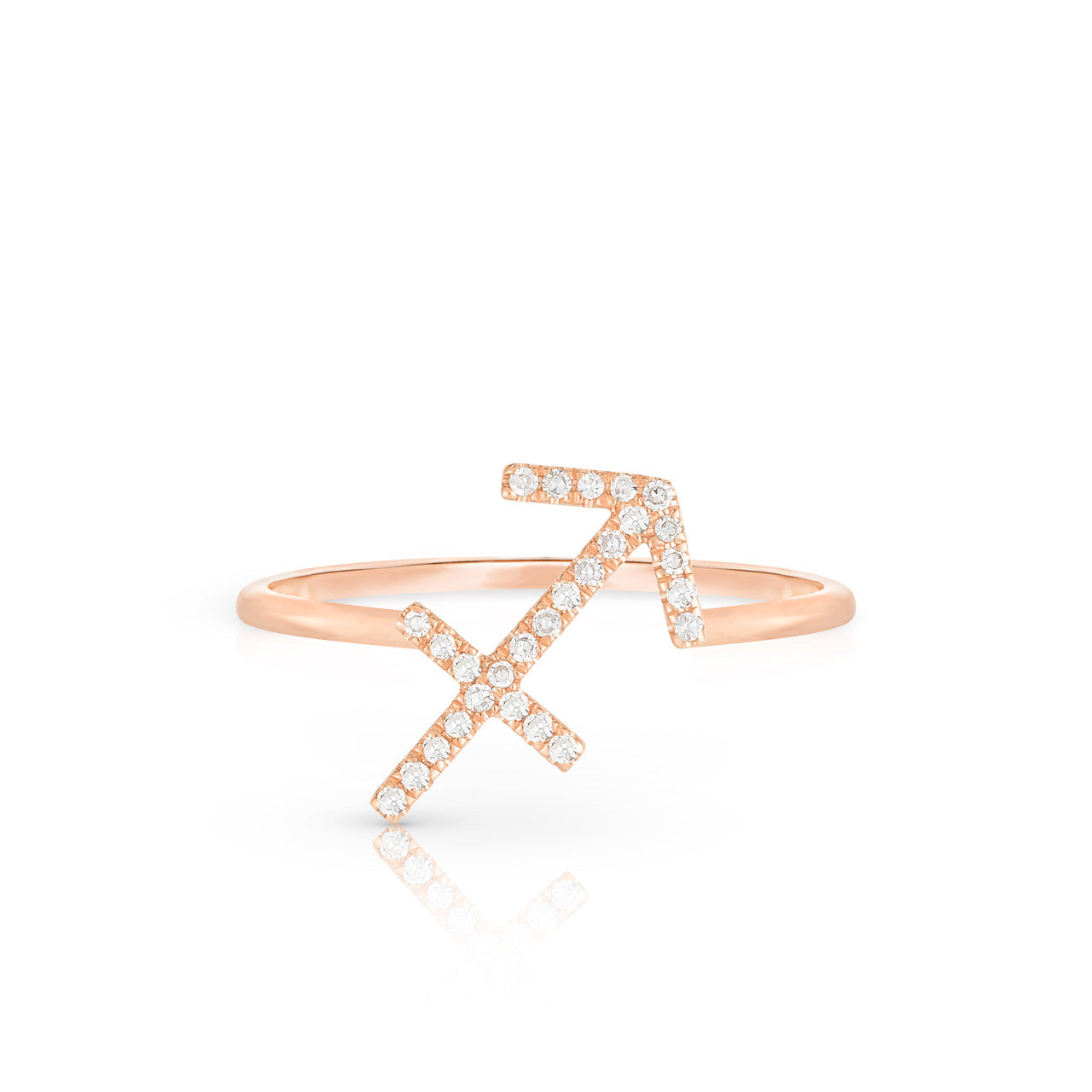 Diamond Sagittarius Zodiac Ring, 14k rose gold - Urbaetis Fine Jewelry