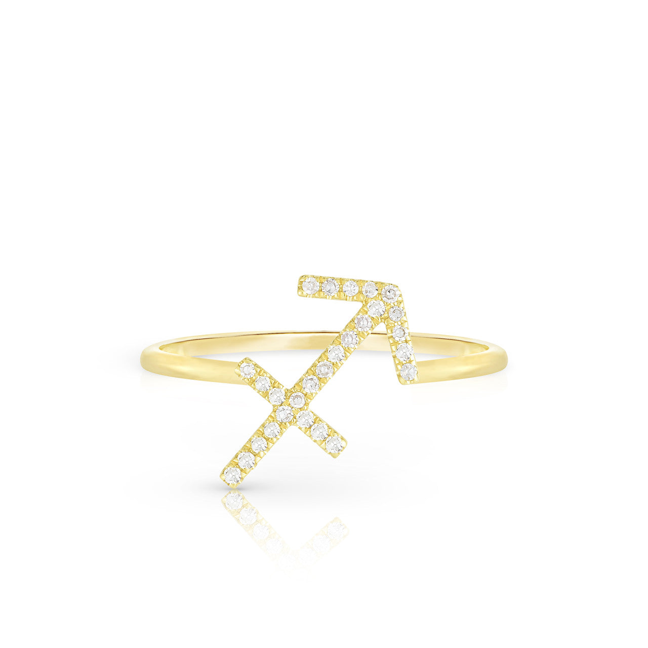 Diamond Sagittarius Zodiac Ring, 14k yellow gold - Urbaetis Fine Jewelry
