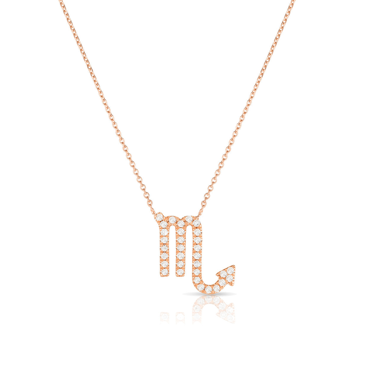 Diamond Scorpio Zodiac Necklace, 14k rose gold - Urbaetis Fine Jewelry