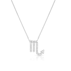 Diamond Scorpio Zodiac Necklace, 14k white gold - Urbaetis Fine Jewelry