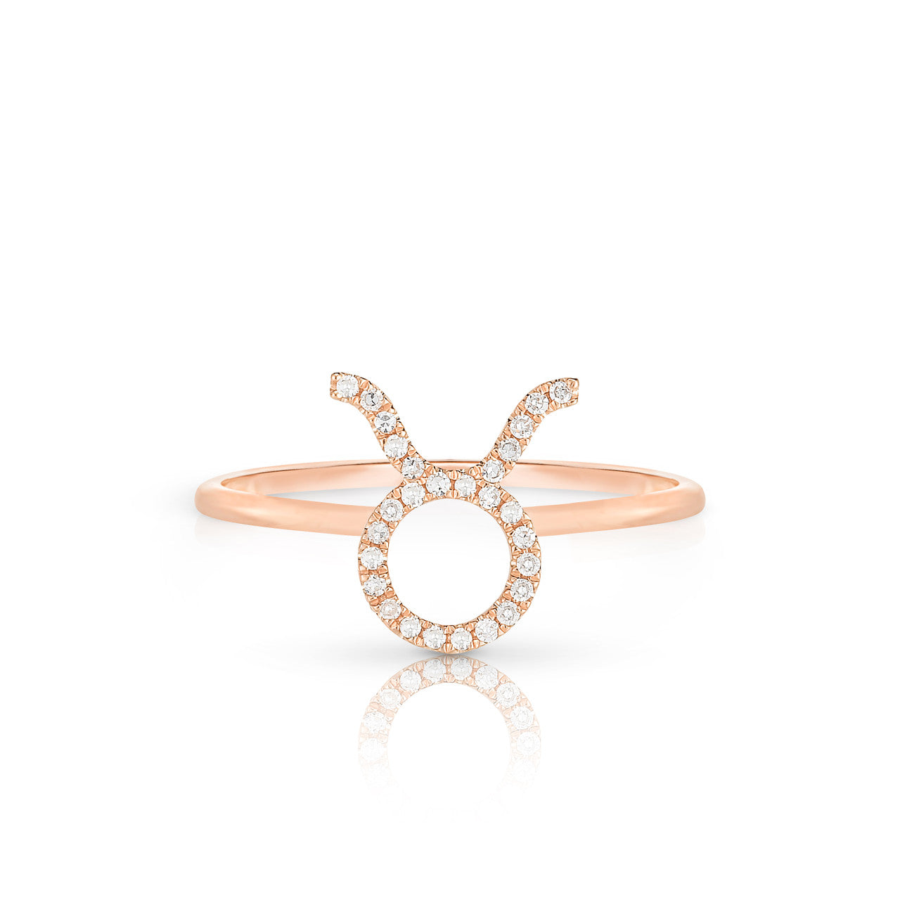 Diamond Taurus Zodiac Ring, 14k rose gold - Urbaetis Fine Jewelry