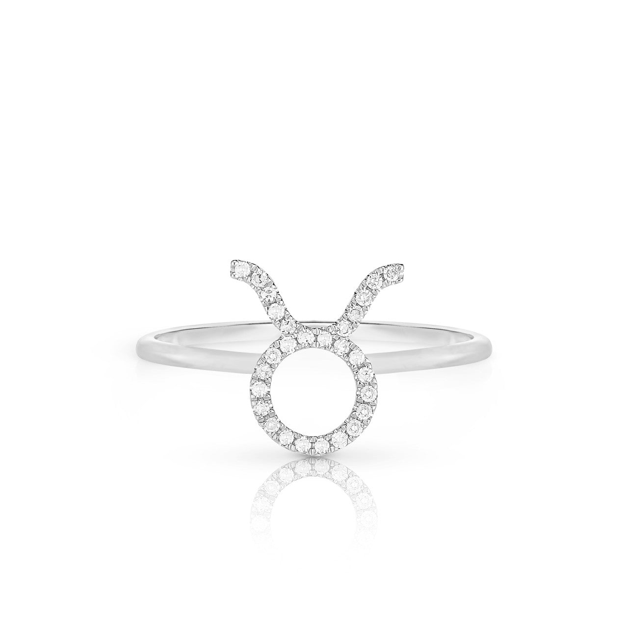 Diamond Taurus Zodiac Ring, 14k white gold - Urbaetis Fine Jewelry