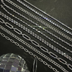 Offset 3 carat tennis bracelet, 14k white gold - URBAETIS Fine Jewelry